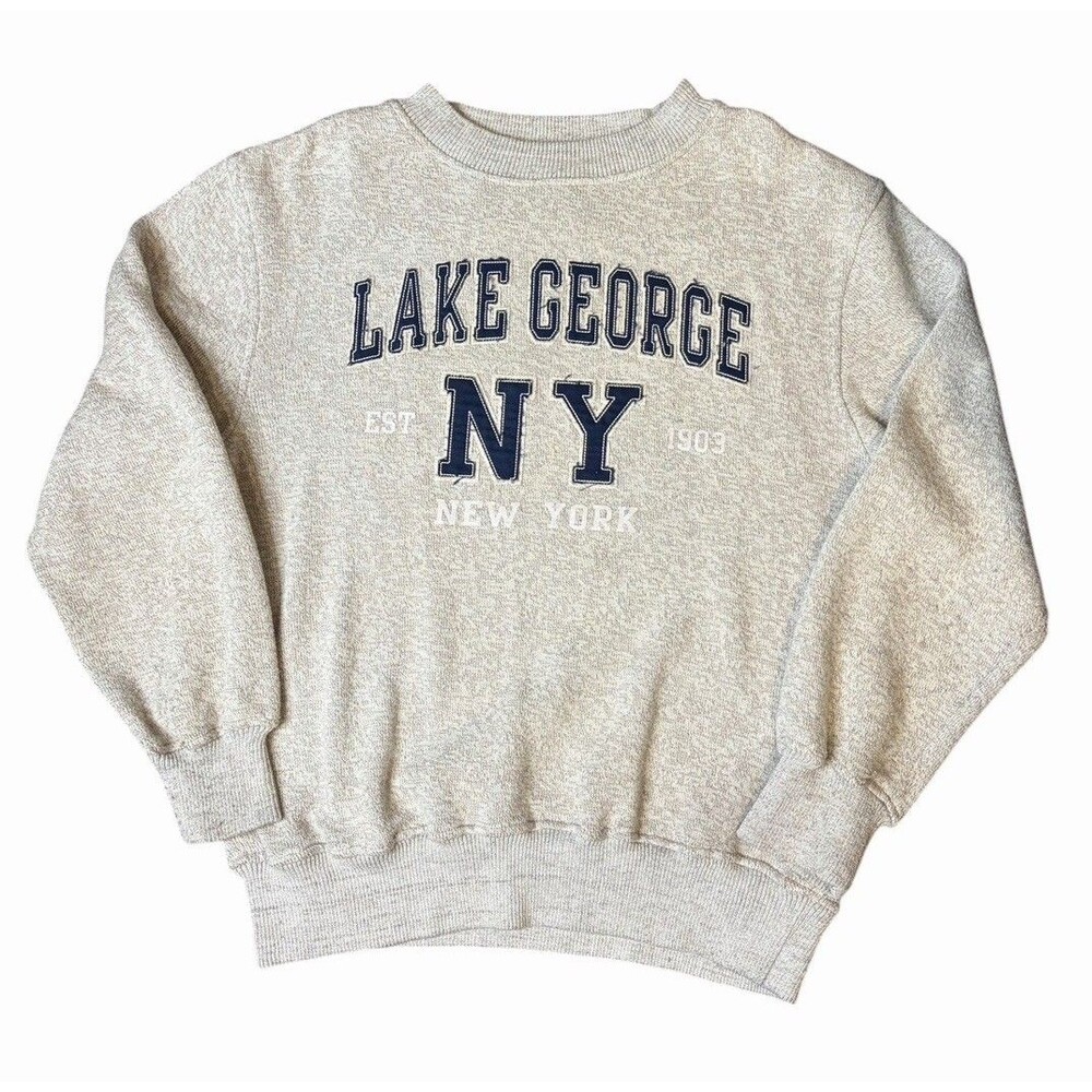 Vintage Lake George, NY Crewneck Sweater Renegade Club Heather Gray Size Small